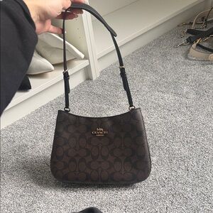 Coach Dark Brown Signature Shoulder Bag